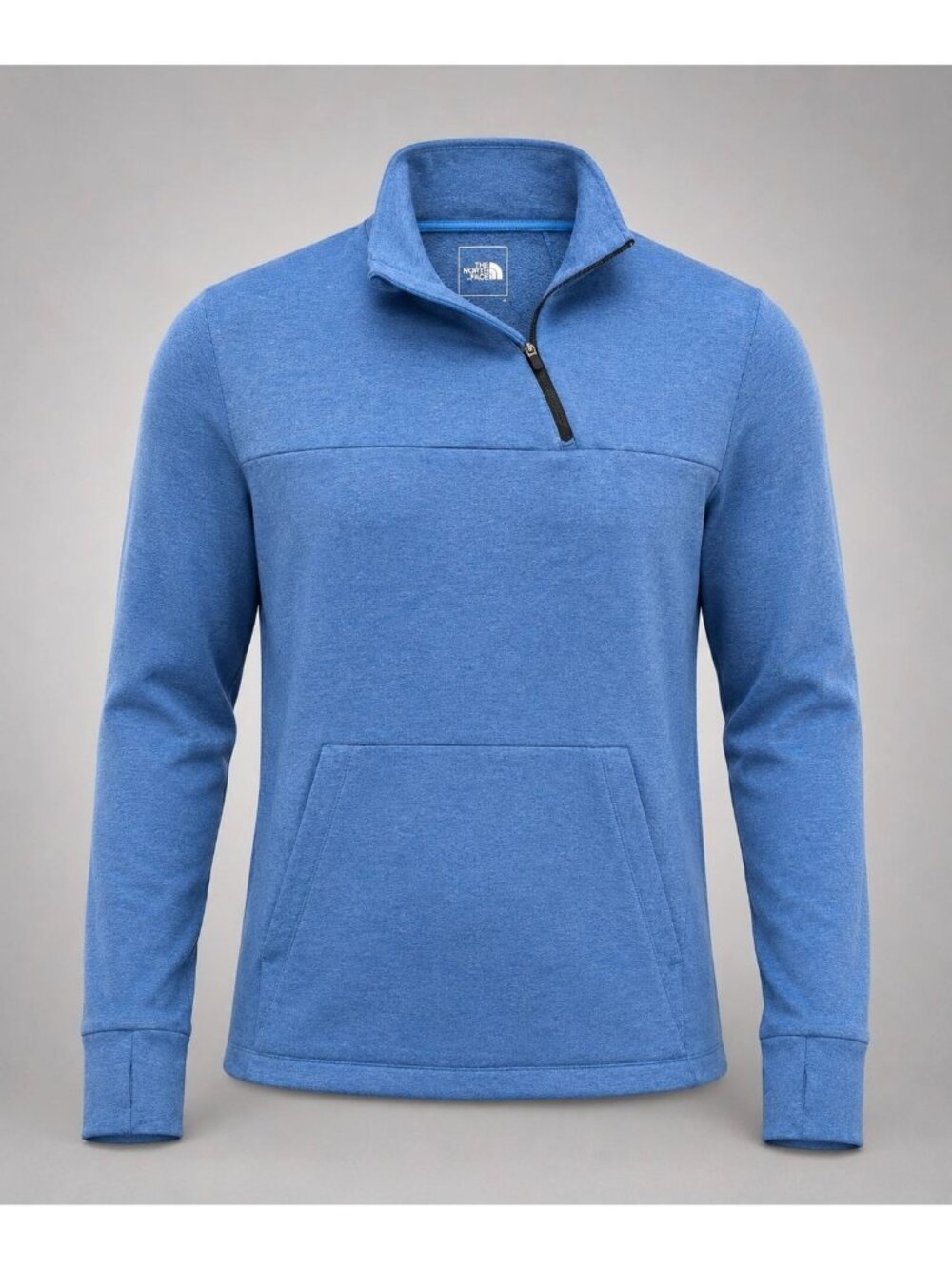The North Face Women’s Large Hoodie Blue 1/4 Zip Crop Hooded Pullover Sweatshirt